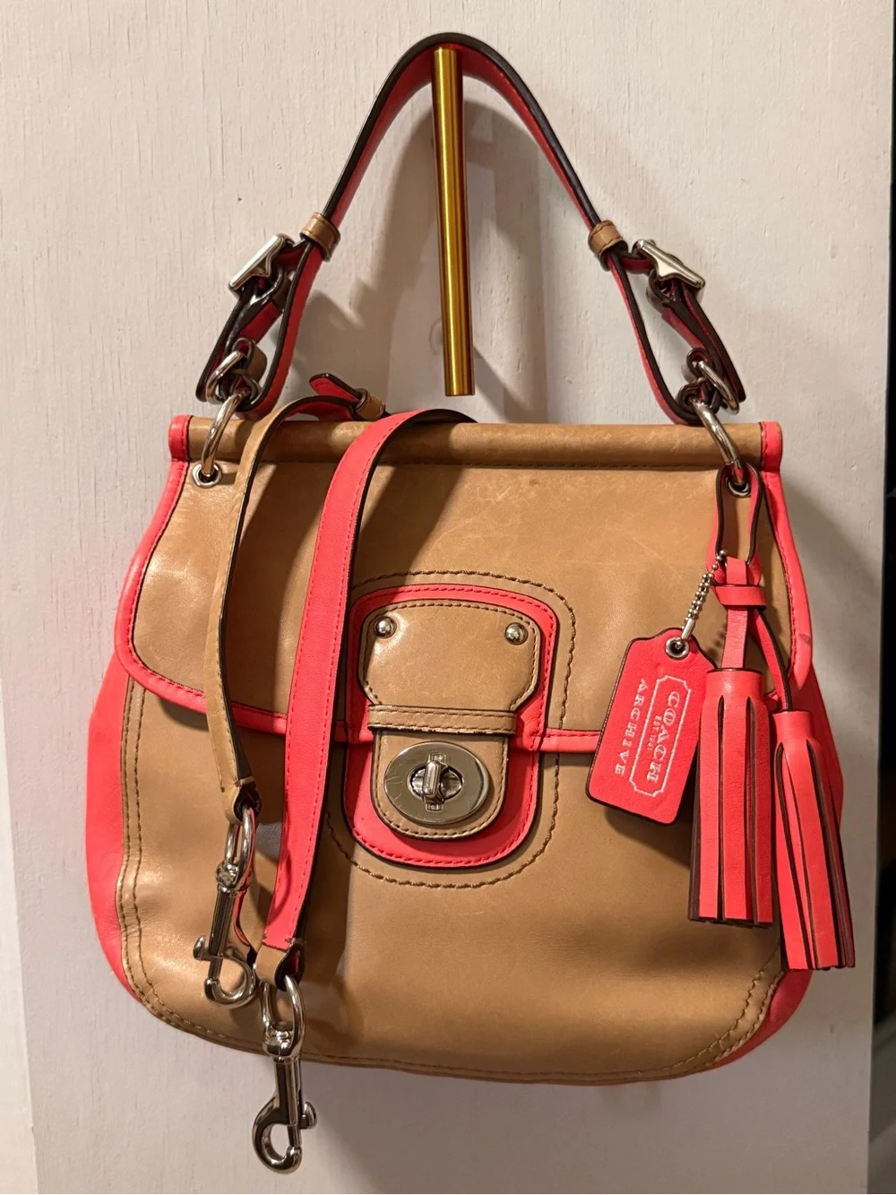 #vintage #Coach Legacy Archival Two Tone Leather Willis Convertible Bag #rare